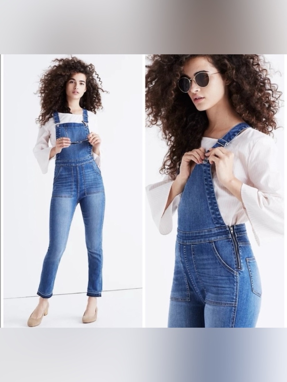 MADEWELL Skinny Overalls Drop Hem in Indigo Wash - M - Picture 5 of 15